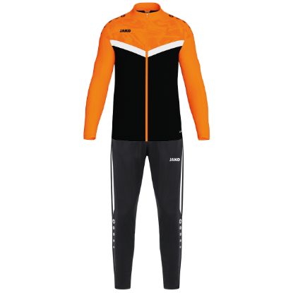 Afbeeldingen van Polyesterpak Iconic zwart/fluo oranje