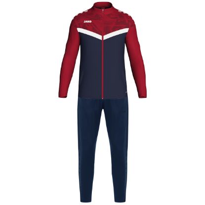 Afbeeldingen van Polyesterpak Iconic marine/chillrood