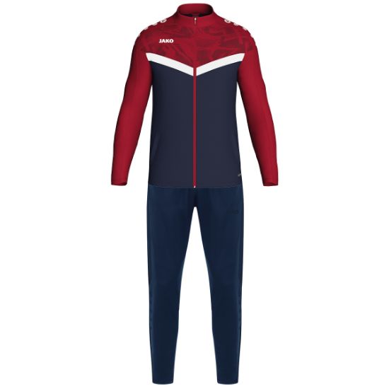 Afbeeldingen van Polyesterpak Iconic marine/chillrood